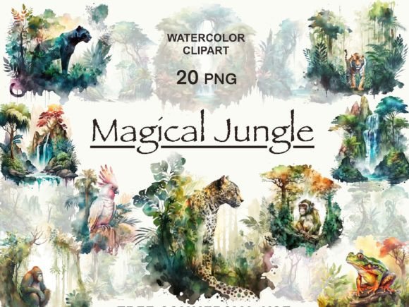 Download Jungle Clipart with Waterfall and Animal - Jungle clipart Collection