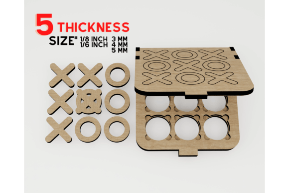 Download Tic Tac Toe Wooden Board Game Laser Cut - Game Collection