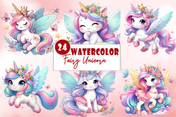 Download Cute Fairy Unicorn Sublimation Clipart - Unicorn Collection