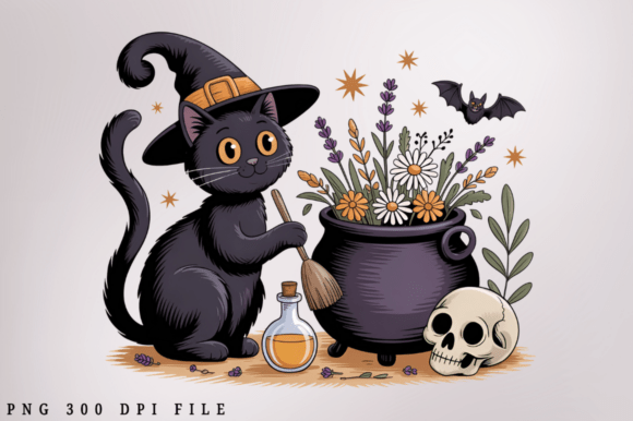 Download Cute Black Cat PNG Design - Premium Bundle