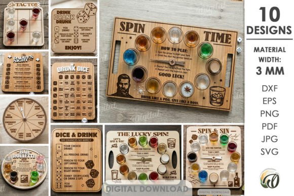 Download 3D Drinking Games Bundle Laser Cut - Game Collection