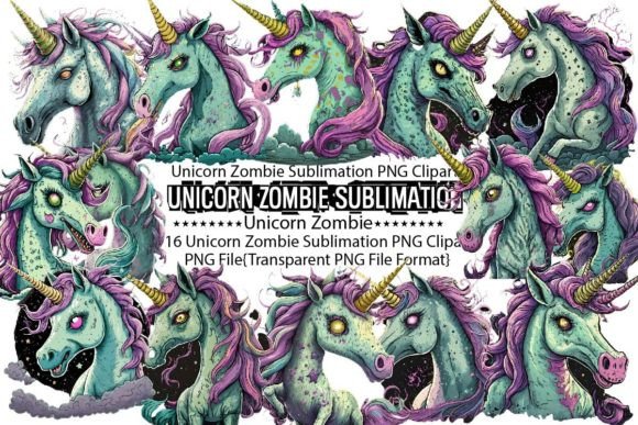 Download Unicorn Zombie Sublimation Bundle - Unicorn Collection