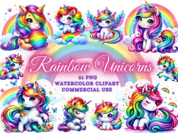 Download Rainbow Unicorns Clipart - Unicorn Png - Unicorn Collection