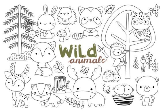 Download Wild Animals Jungle Clipart Coloring - Jungle clipart Collection