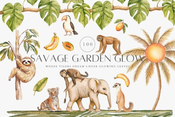 Download Watercolor Jungle Clipart Collection - Jungle clipart Collection