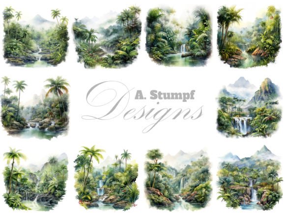 Download Rainforest Landscape Jungle Clipart Set - Jungle clipart Collection